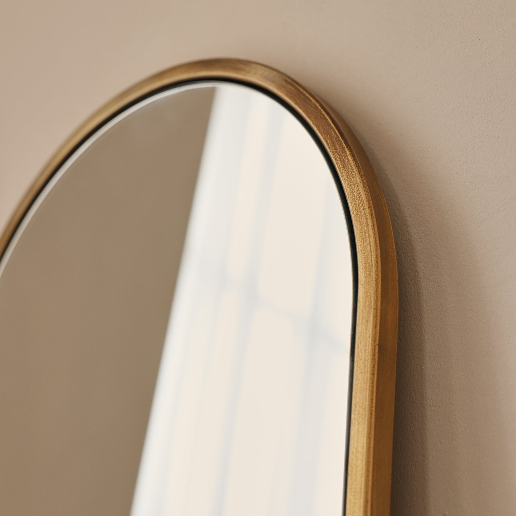 Liberty - Gold Arched Metal Wall Mirror 50cm x 30cm