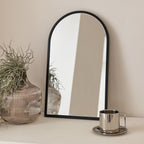 Liberty - Black Arched Metal Wall Mirror 50cm x 30cm