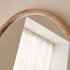 Arden - Large Light Wood Round Wooden Wall Mirror 90cm x 90cm