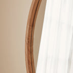 Arden - Large Light Wood Round Wooden Wall Mirror 90cm x 90cm