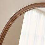 Arden - Large Warm Wood Round Wooden Wall Mirror 90cm x 90cm