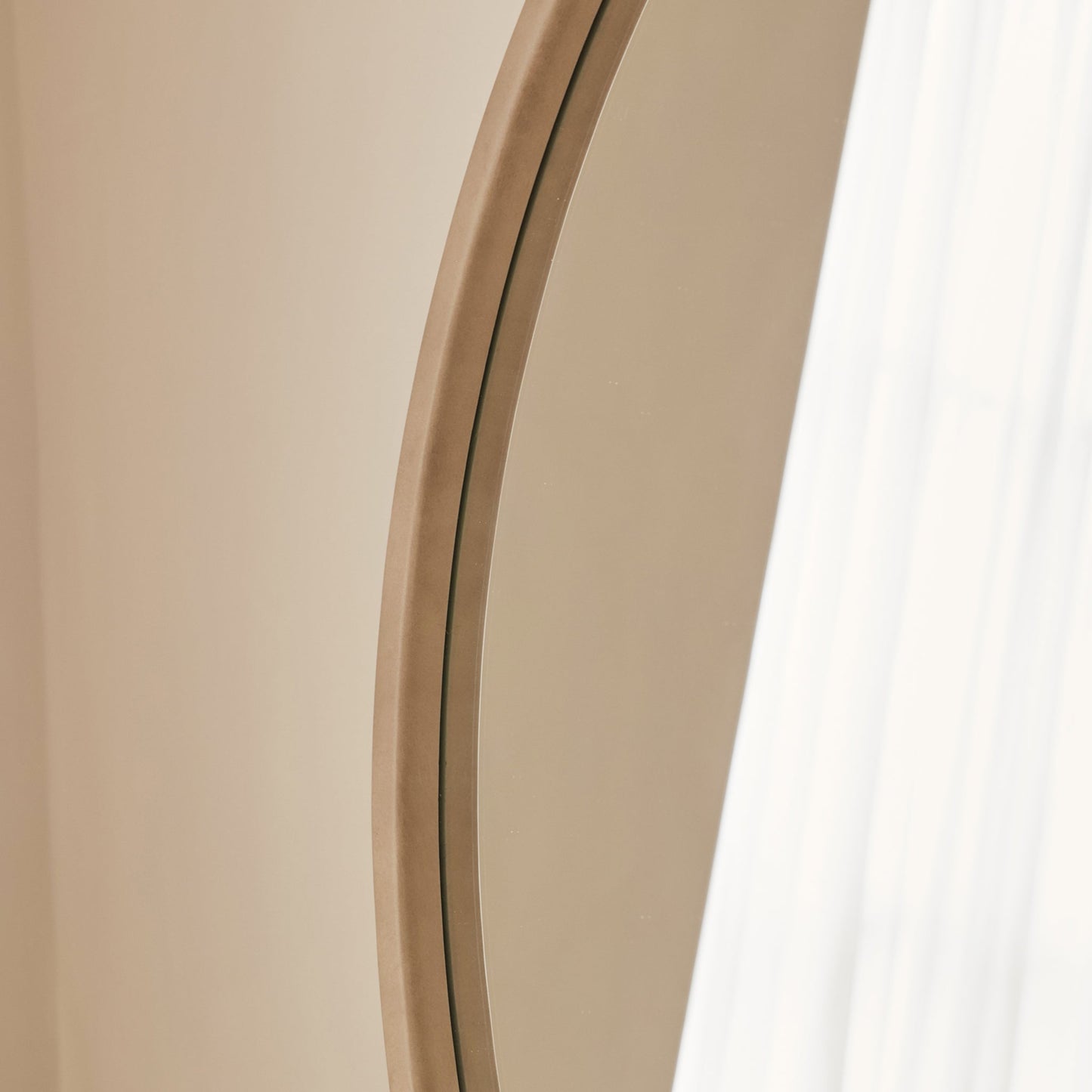 Arden - Large Concrete Round Wooden Wall Mirror 90cm x 90cm