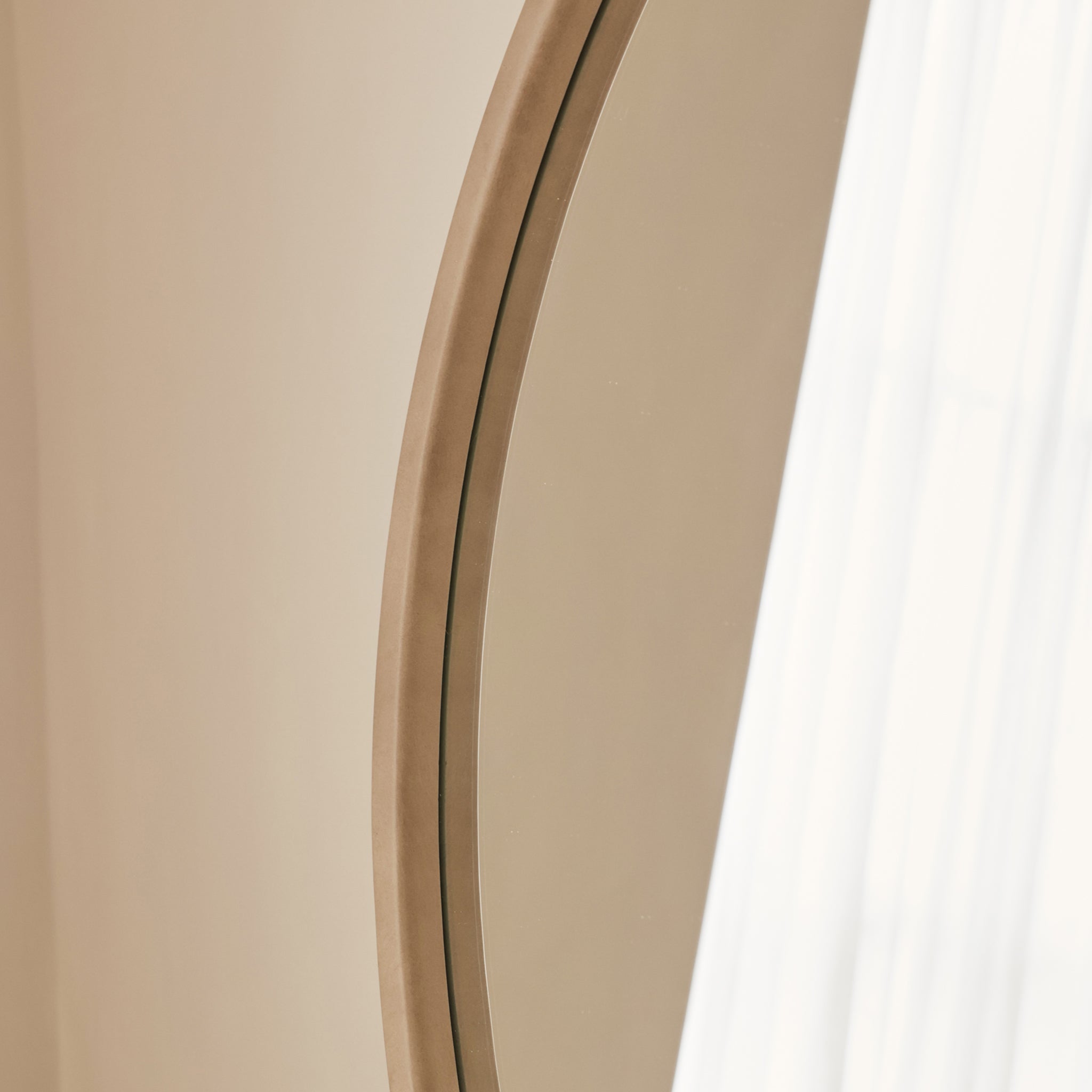 Arden - Large Concrete Round Wooden Wall Mirror 90cm x 90cm