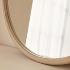 Arden - Large Concrete Round Wooden Wall Mirror 90cm x 90cm