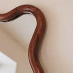 Marea - Dark Wood Wavy Retro Wall Mirror 100cm x 70cm