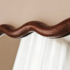 Marea - Dark Wood Wavy Retro Wall Mirror 100cm x 70cm
