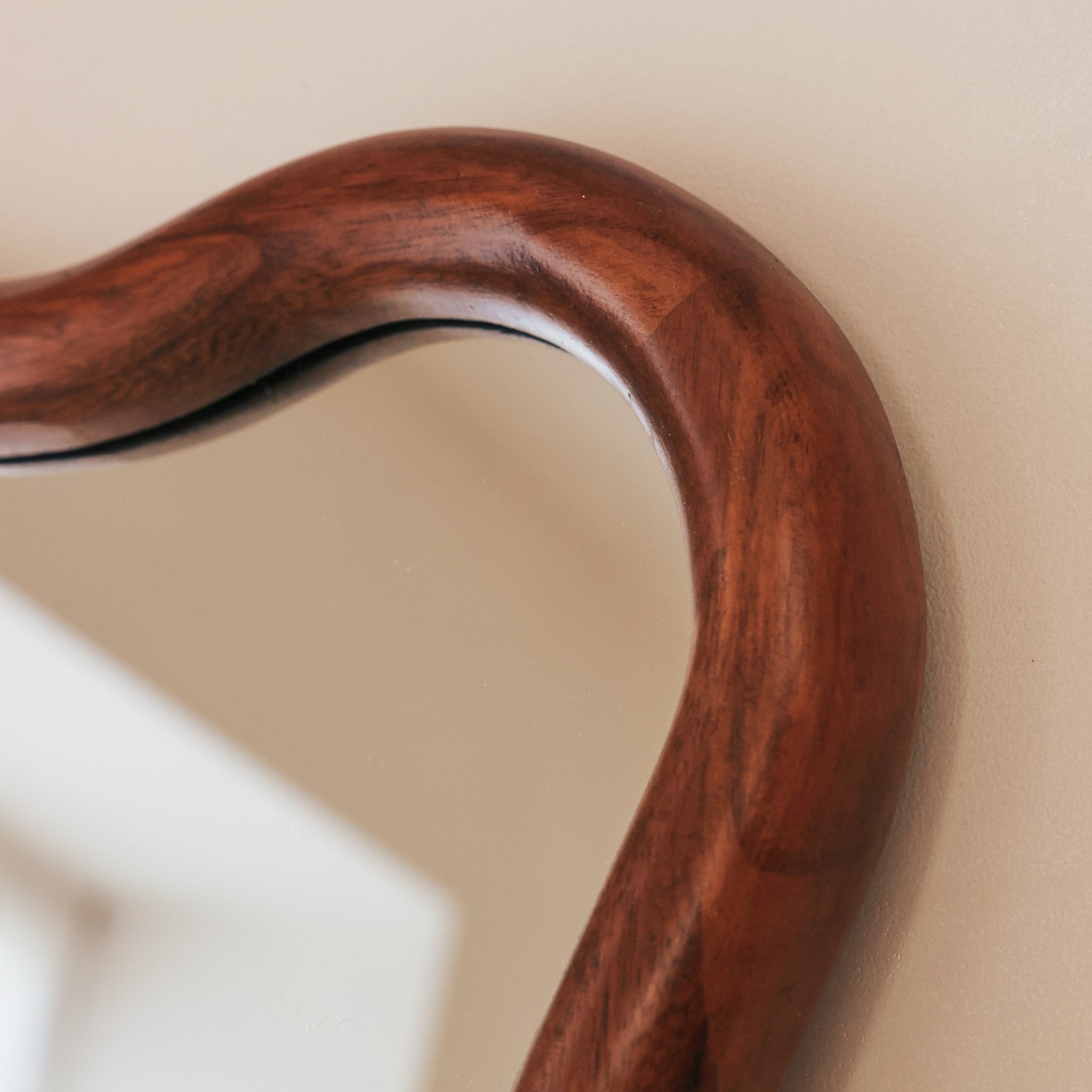 Marea - Dark Wood Wavy Retro Wall Mirror 100cm x 70cm