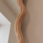 Marea - Light Wood Wavy Retro Wall Mirror 100cm x 70cm