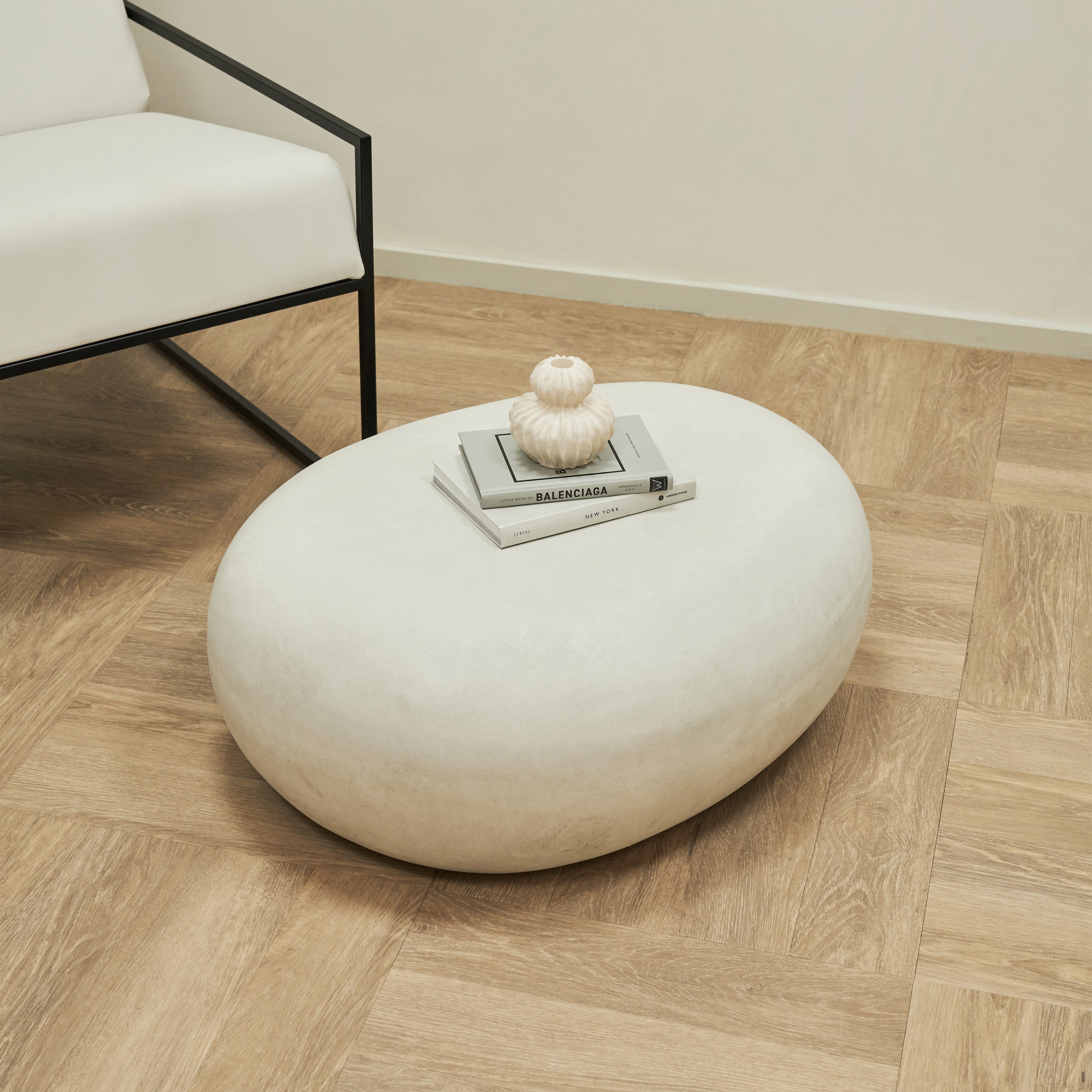 Zola - Minimal Concrete Pebble Coffee Table Large