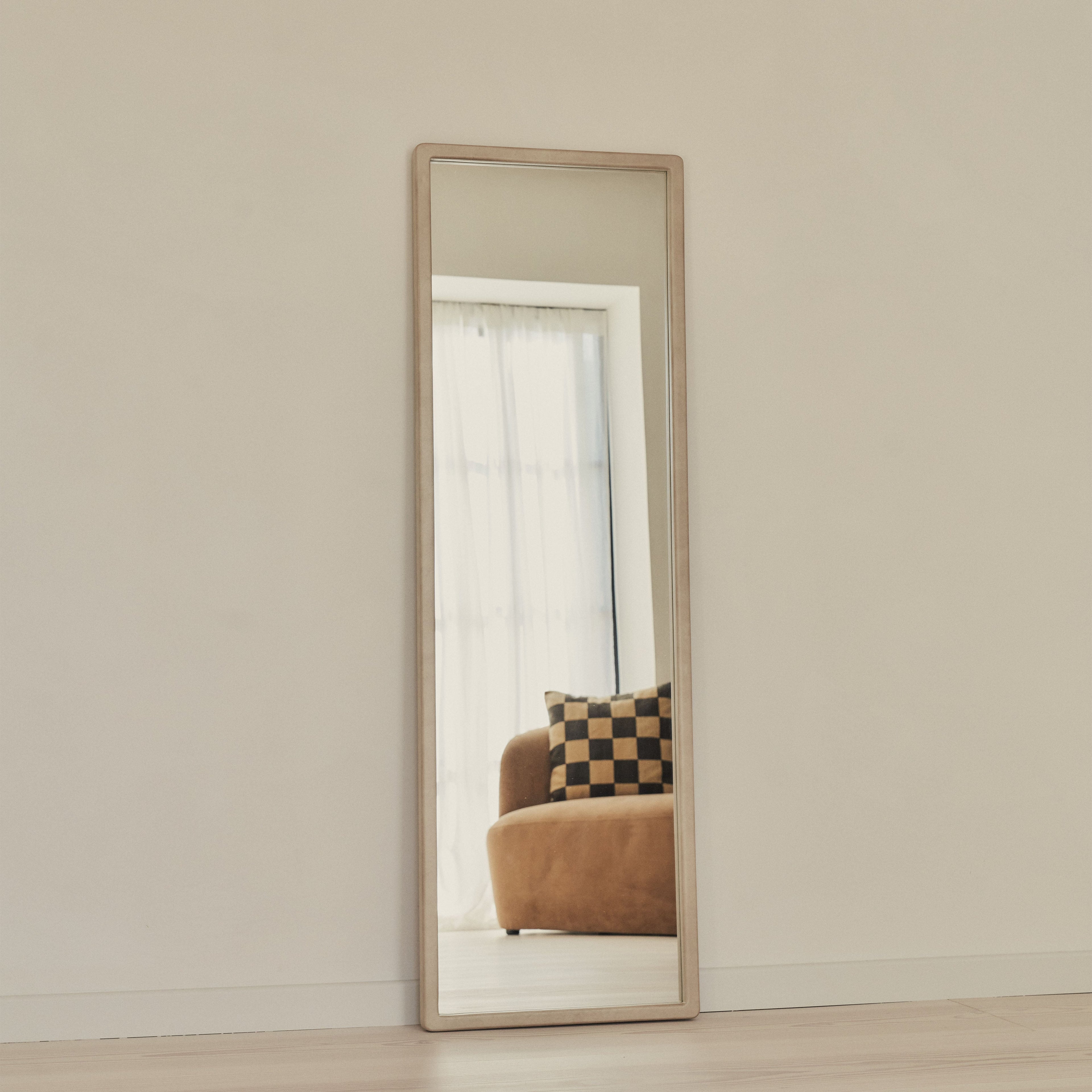 Arden - Concrete Full Length Wooden Mirror 140cm x 45cm