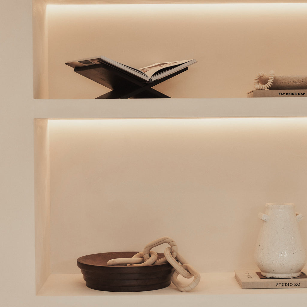 Luciana - Dark Wood Ribbed Bowl 40cm