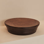 Luciana - Dark Wood Ribbed Bowl 40cm