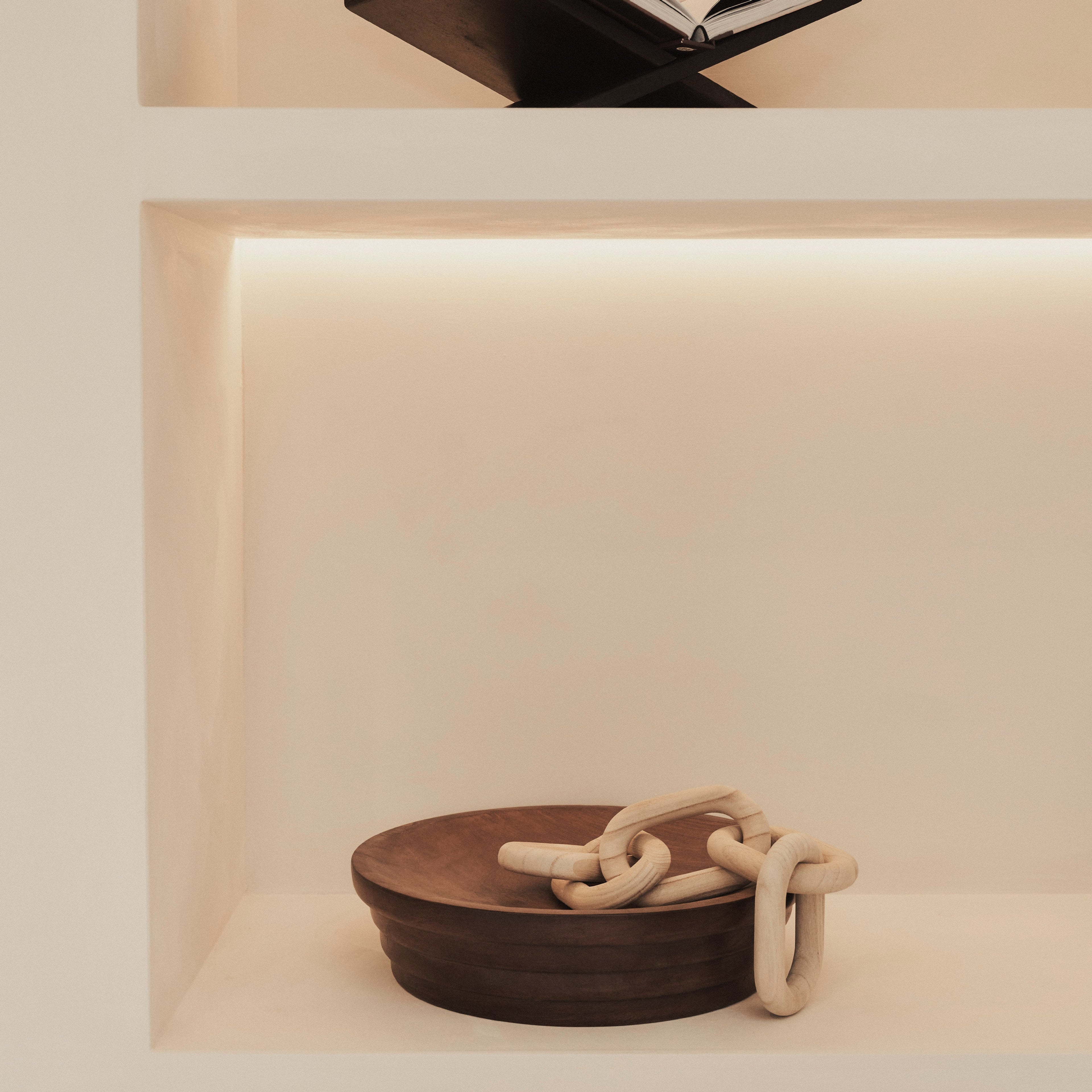 Luciana - Dark Wood Ribbed Bowl 40cm