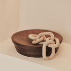 Luciana - Dark Wood Ribbed Bowl 40cm