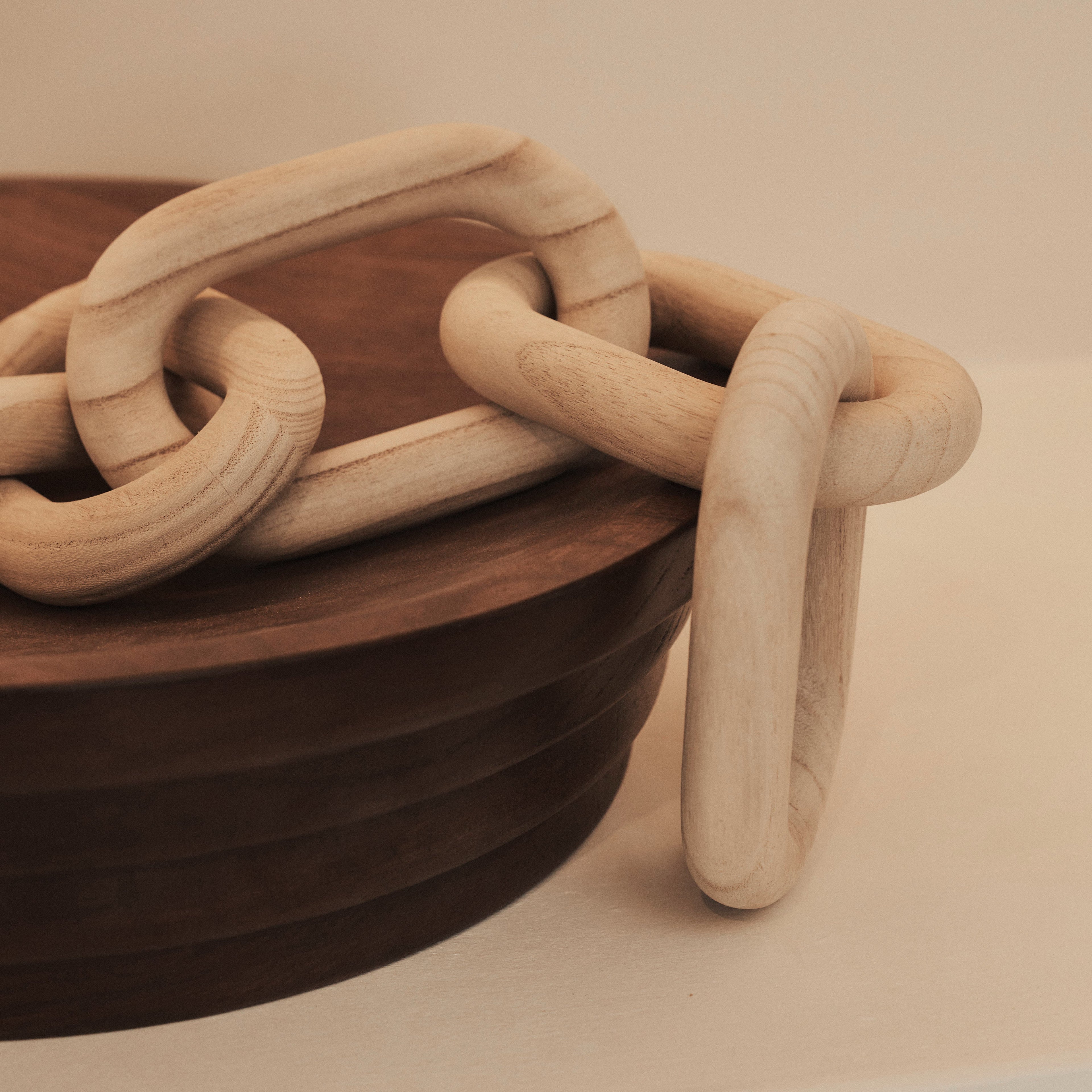 Luciana - Dark Wood Ribbed Bowl 40cm