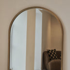 Higgins - Full Length Gold Large Arched Metal Mirror 170cm x 70cm