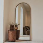 Higgins - Full Length Gold Large Arched Metal Mirror 170cm x 70cm