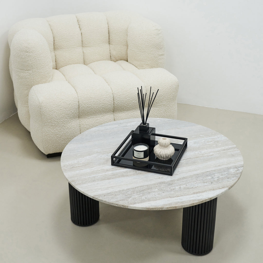 Artemis - Travertine Round Large Coffee Table