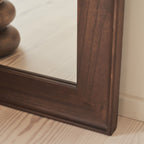 Porta - Full Length Arched Dark Wood Large Mirror 180cm x 70cm