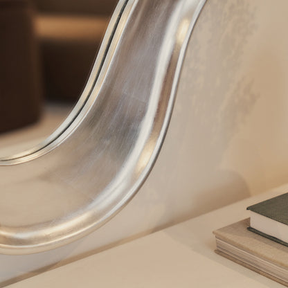 Riva - Brushed Chrome Pond Shaped Irregular Mirror 120cm x 90cm