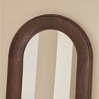 Porta - Full Length Arched Dark Wood Large Mirror 180cm x 70cm