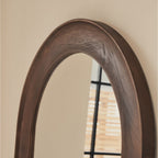 Porta - Full Length Arched Dark Wood Large Mirror 180cm x 90cm