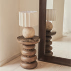 Porta - Full Length Arched Dark Wood Large Mirror 180cm x 90cm