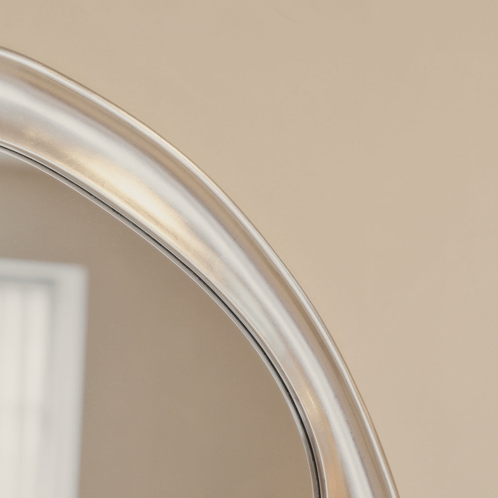 Riva - Brushed Chrome Pond Shaped Irregular Mirror 90cm x 85cm