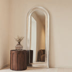 Porta - Full Length Arched Brushed Chrome Large Mirror 180cm x 70cm