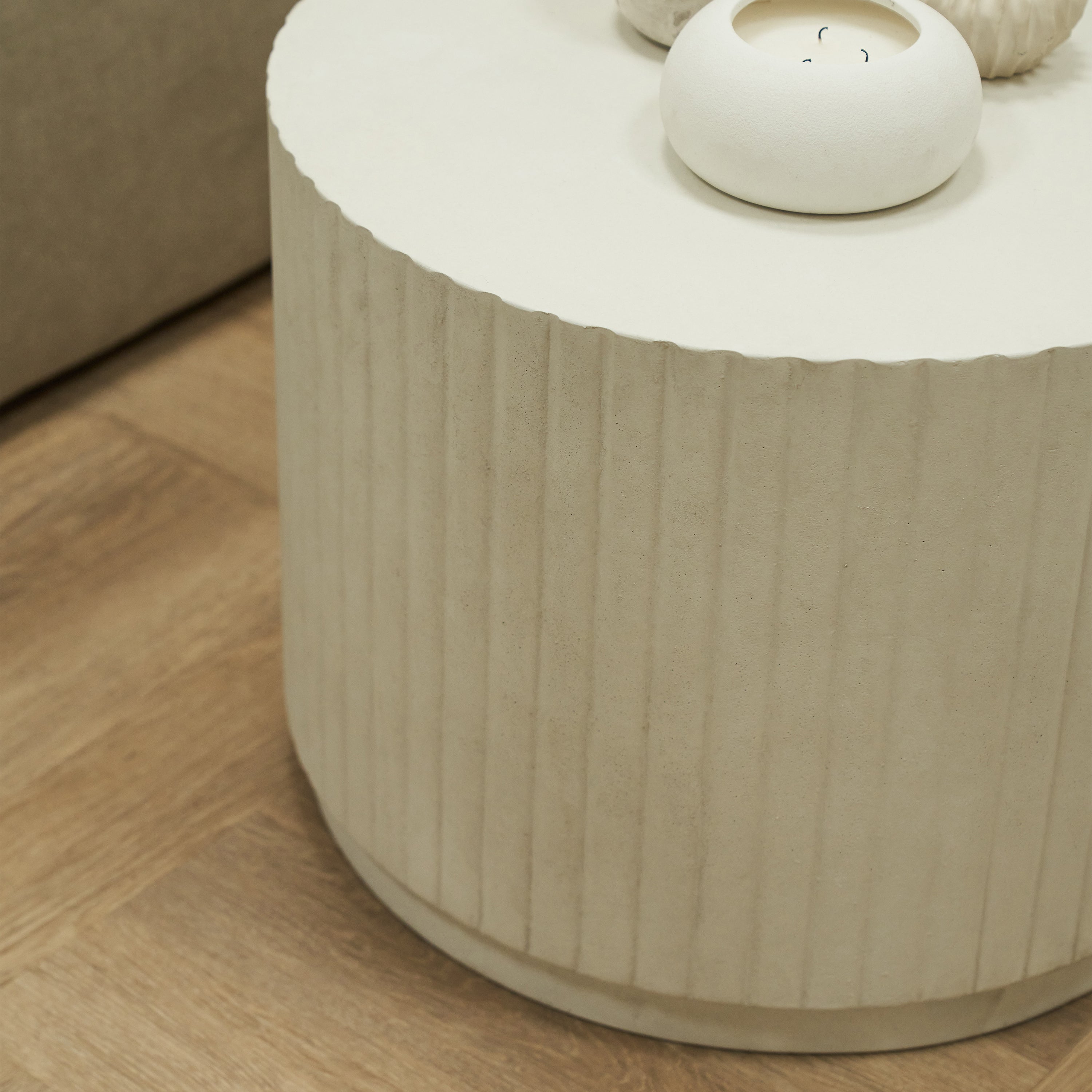 Massimo - Minimal Concrete Ribbed Coffee Table