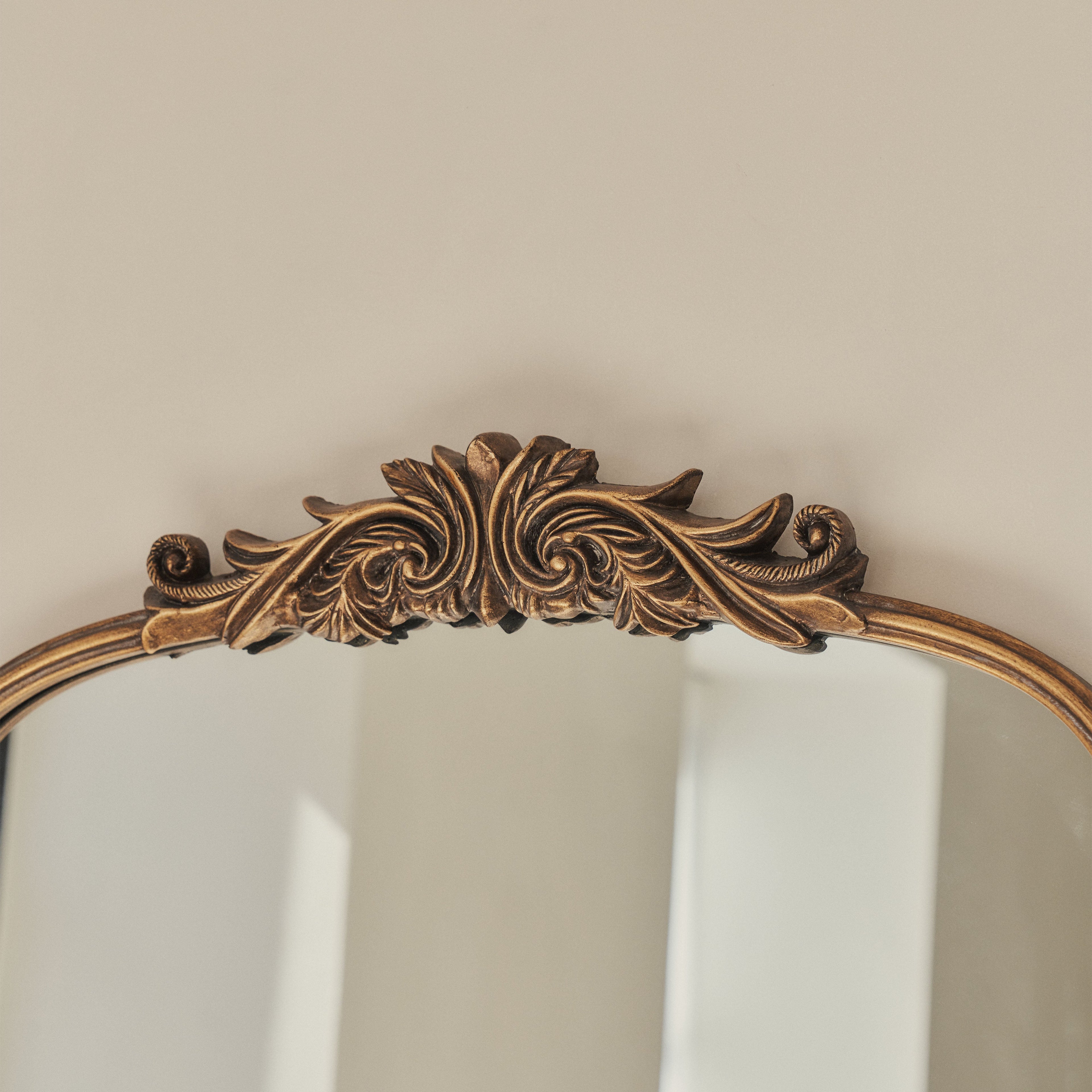 Amelia - Gold Arched Metal Portrait Mirror 100cm x 64cm
