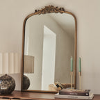 Amelia - Gold Arched Metal Portrait Mirror 100cm x 64cm