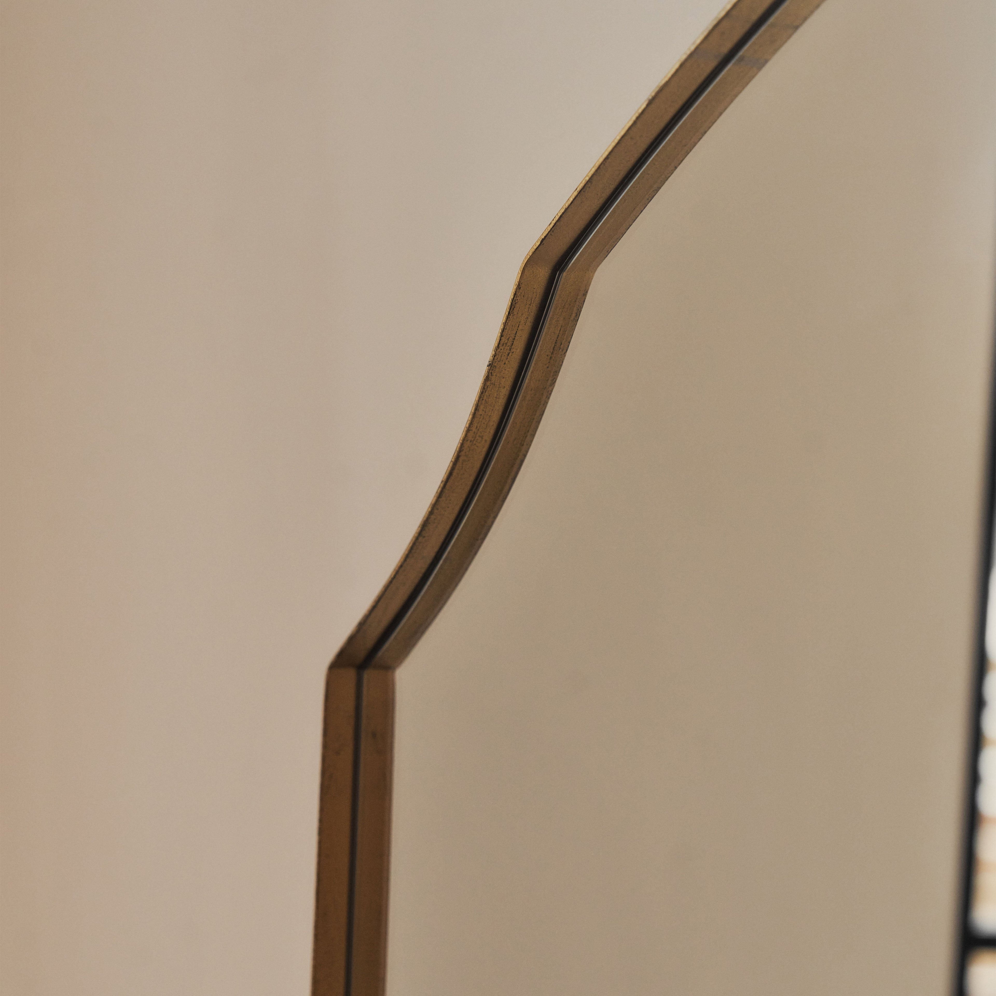 Isla - Gold Wide Arched Metal Overmantle Wall Mirror 120cm x 90cm