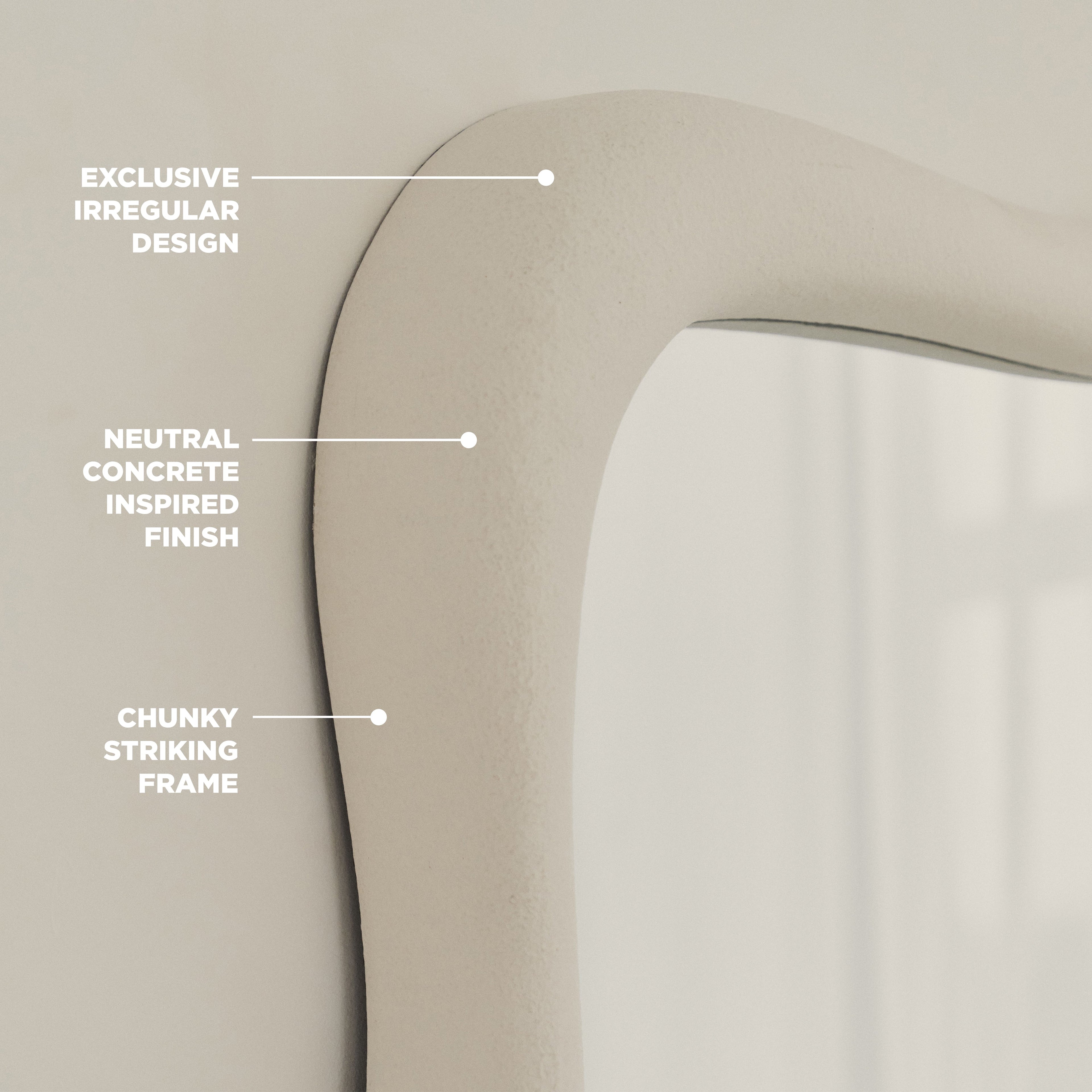 Wabi-Sabi - Large Concrete Irregular Wall Mirror 119cm x 76cm