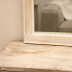 Elena - White Washed Wood Arched Overmantle Mirror 100cm x 75cm