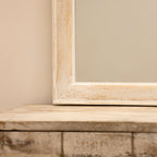 Elena - White Washed Wood Arched Overmantle Mirror 100cm x 75cm
