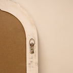Elena - White Washed Wood Arched Overmantle Mirror 100cm x 75cm