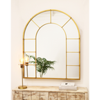 Chicago - Gold Industrial Arched Metal Wall Mirror 119cm x 99cm