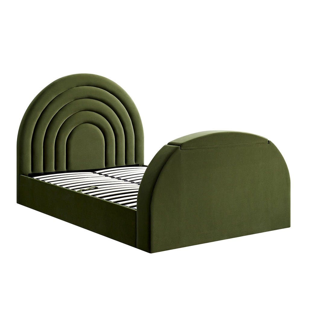 Archer Moss Green Velvet Ottoman TV Bed
