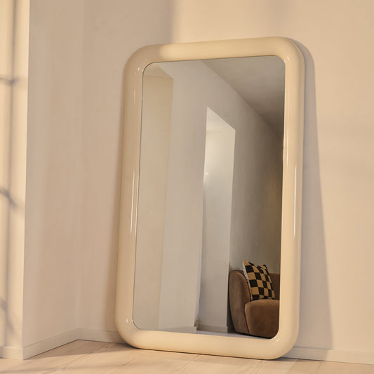 Obsidian - Full Length Rectangular Ivory Gloss Extra Large Mirror 200cm x 120cm
