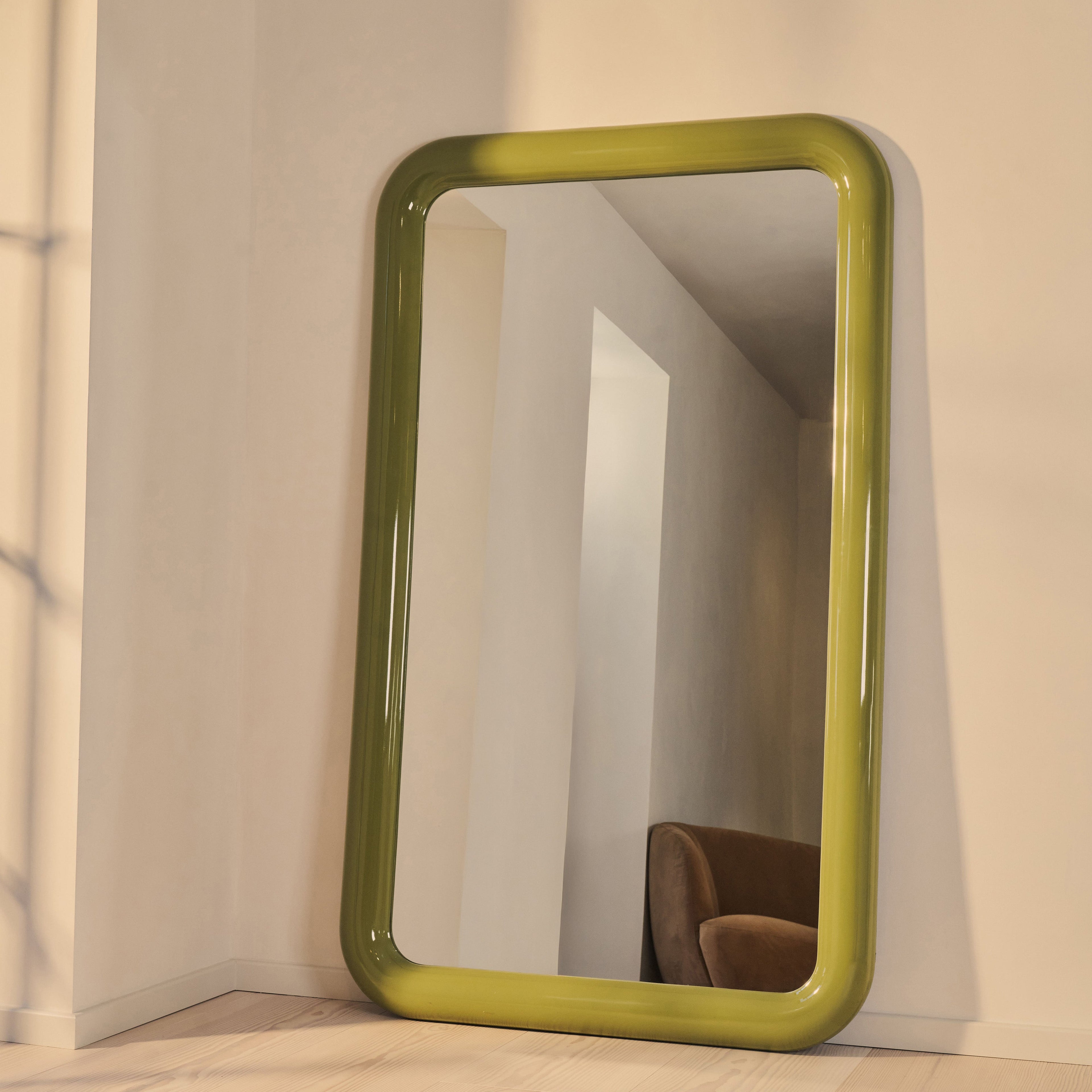 Obsidian - Full Length Rectangular Olive Gloss Extra Large Mirror 200cm x 120cm