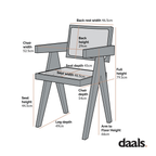 Jeanne Light Walnut Cane Rattan Solid Beech Wood Dining Chair