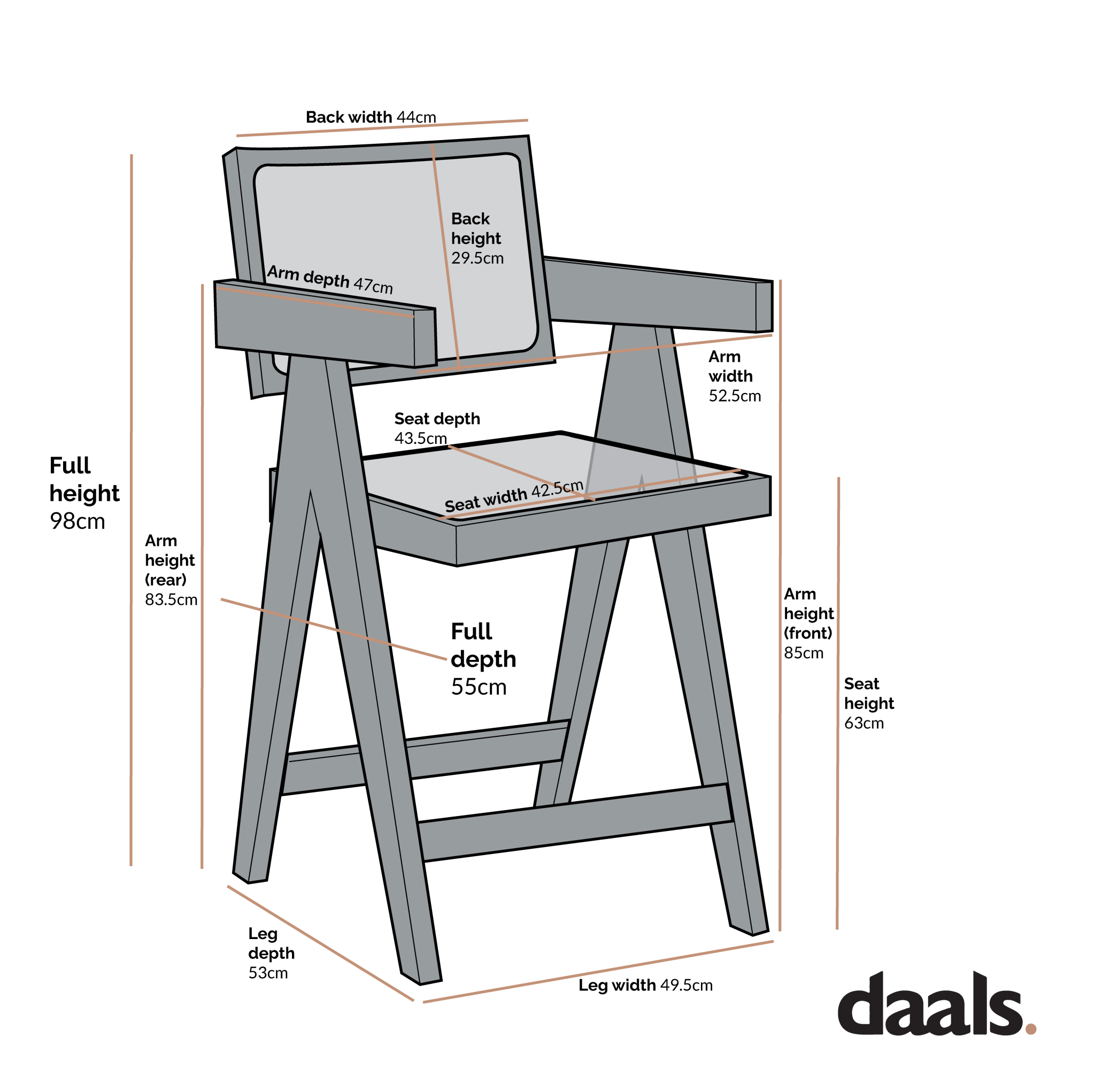Jeanne Natural Colour Cane Rattan Solid Beech Wood Counter Stool