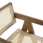 Jeanne Light Walnut Cane Rattan Solid Beech Wood Counter Stool