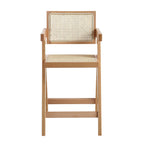 Jeanne Natural Colour Cane Rattan Solid Beech Wood Counter Stool