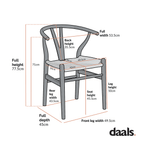 Hansel Wooden Natural Weave Dining Chair, Dark Walnut Colour Frame