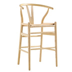 Hansel Wooden Natural Weave Counter Stool, Natural Frame