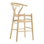 Hansel Wooden Natural Weave Counter Stool, Natural Frame