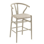 Hansel Counter Stool, Taupe Frame with Oatmeal Fabric Seat