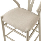 Hansel Counter Stool, Taupe Frame with Oatmeal Fabric Seat